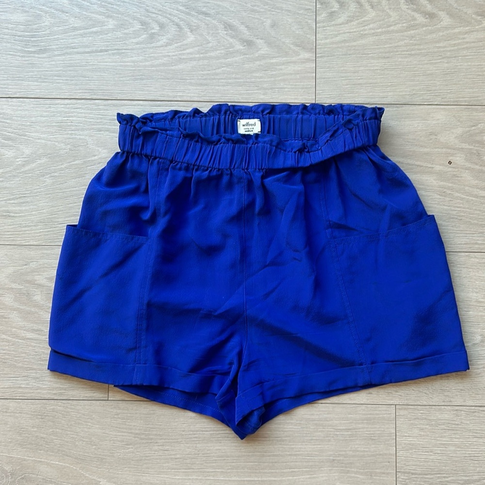 Wilfred blue silk shorts - size M